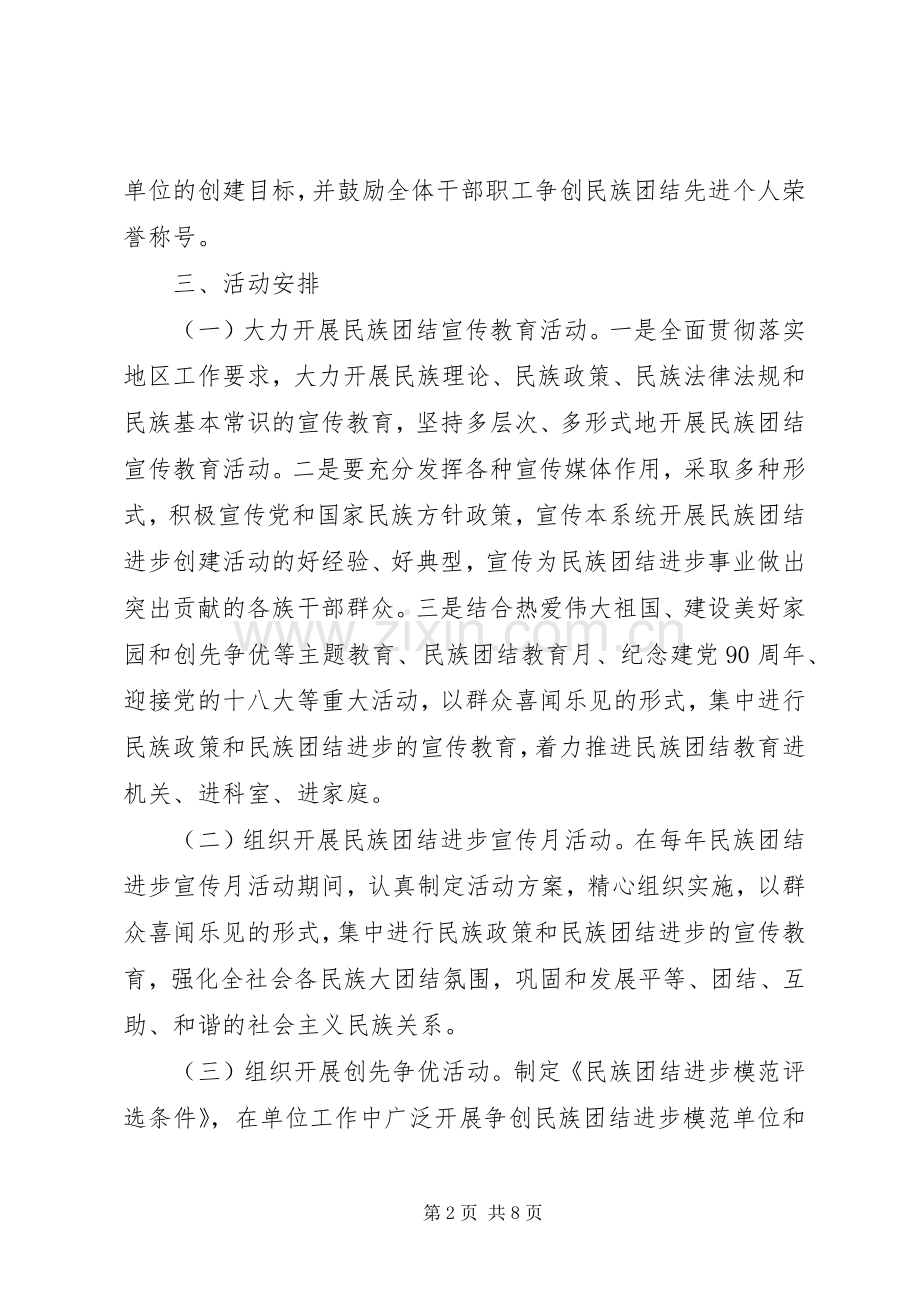 创建民族团结模范单位活动实施方案.docx_第2页