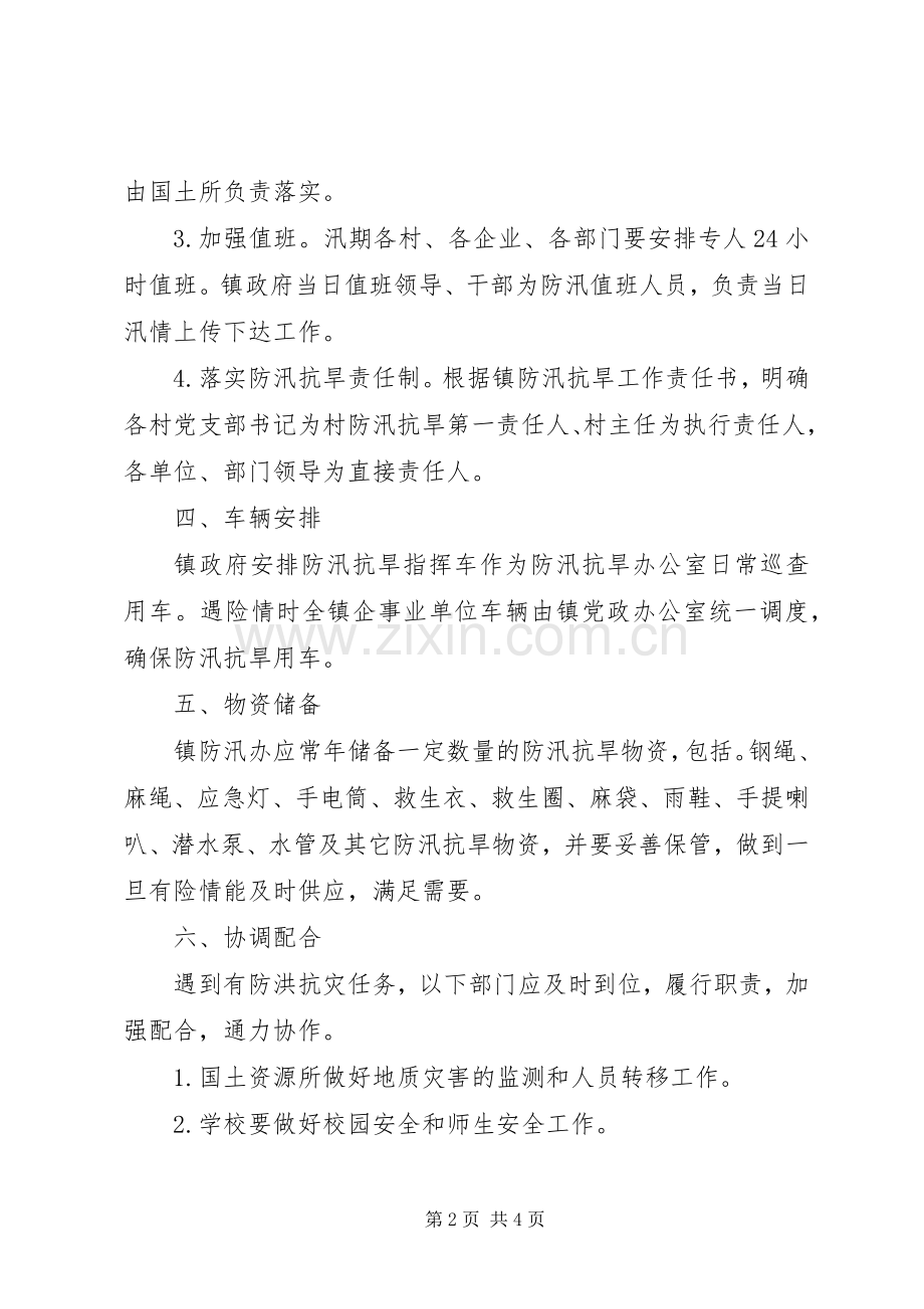 XX年乡镇防汛抗旱应急处理预案.docx_第2页