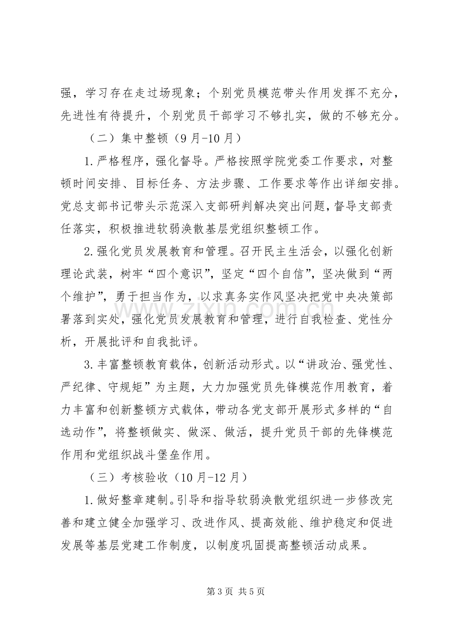 法学院集中整顿软弱涣散基层党组织方案.docx_第3页