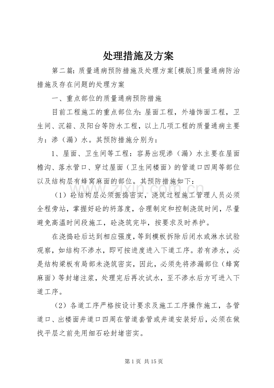 处理措施及实施方案.docx_第1页