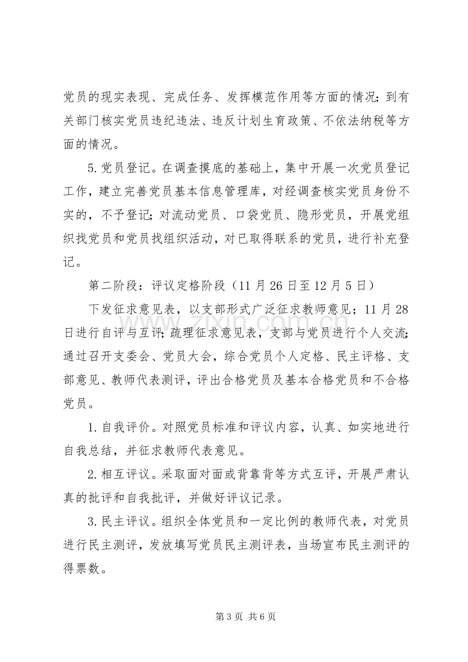 学校开展民主评议党员处置不合格党员工作方案.docx_第3页