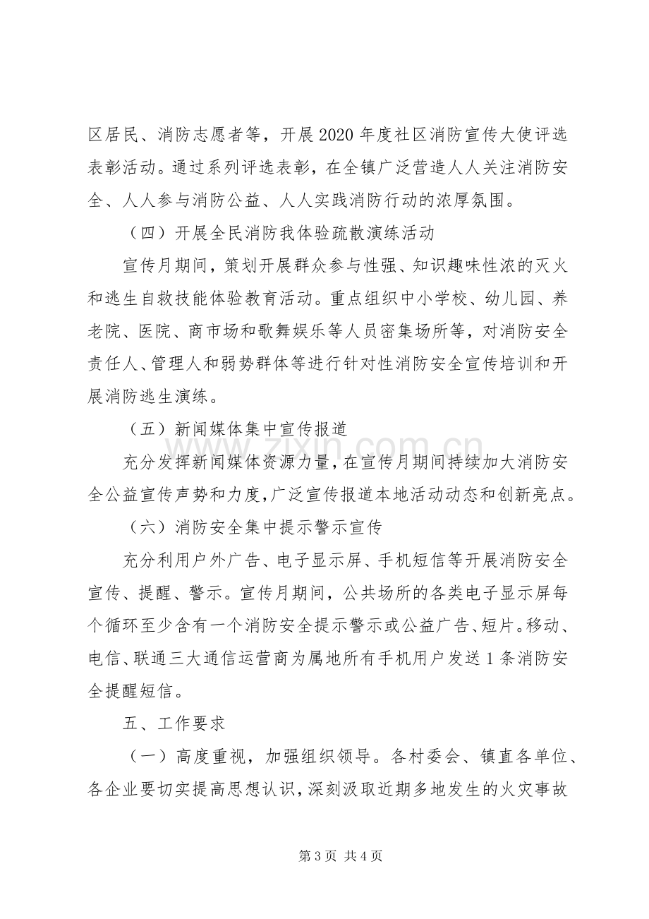 乡镇XX年消防安全宣传月活动实施方案.docx_第3页