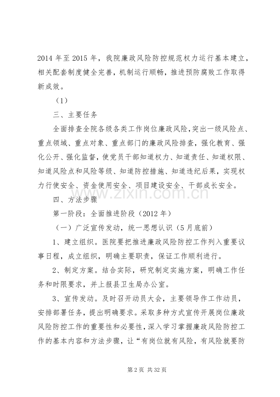 关于加强廉政风险防范管理工作方案.docx_第2页