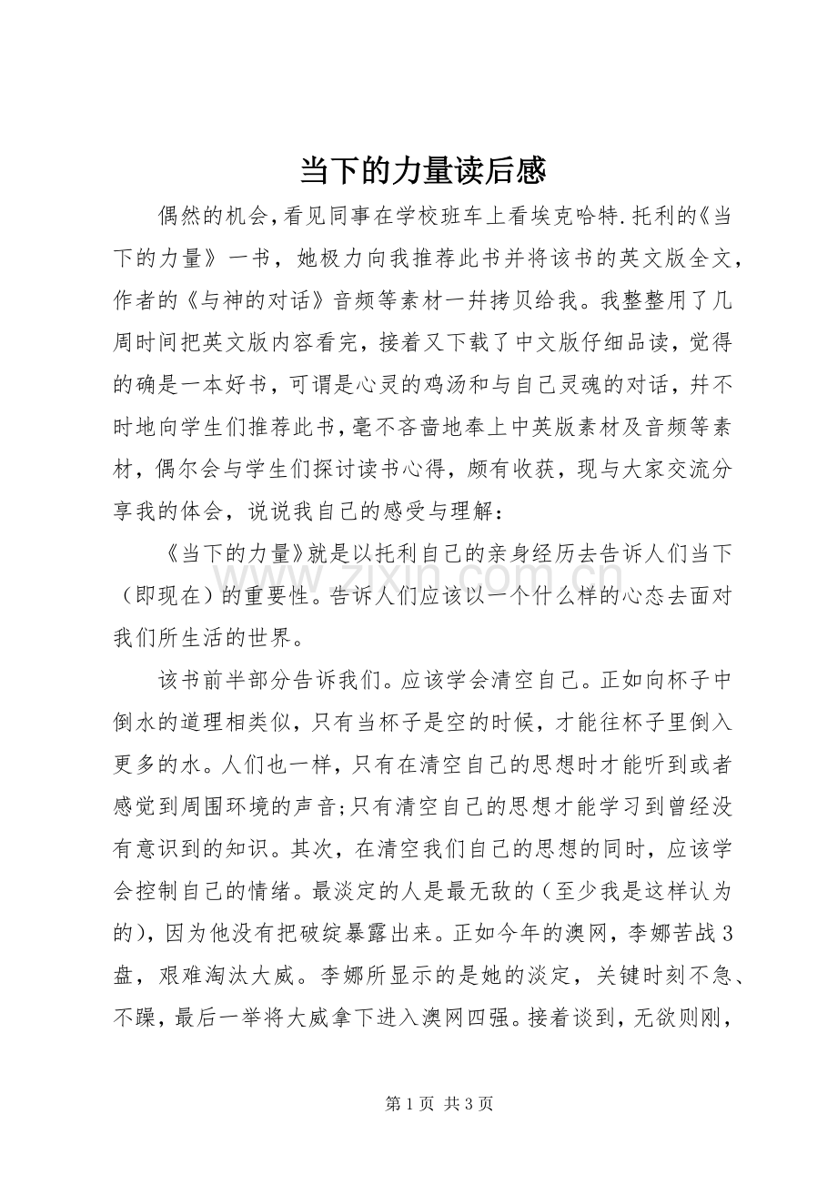 当下的力量读后感(2).docx_第1页