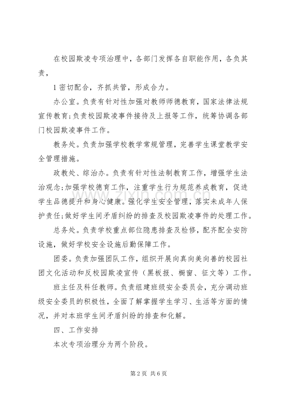 学校开展校园欺凌专项治理活动方案.docx_第2页