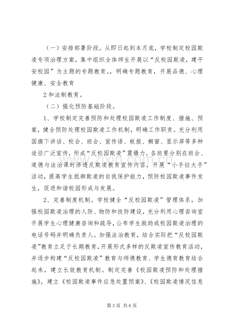 学校开展校园欺凌专项治理活动方案.docx_第3页