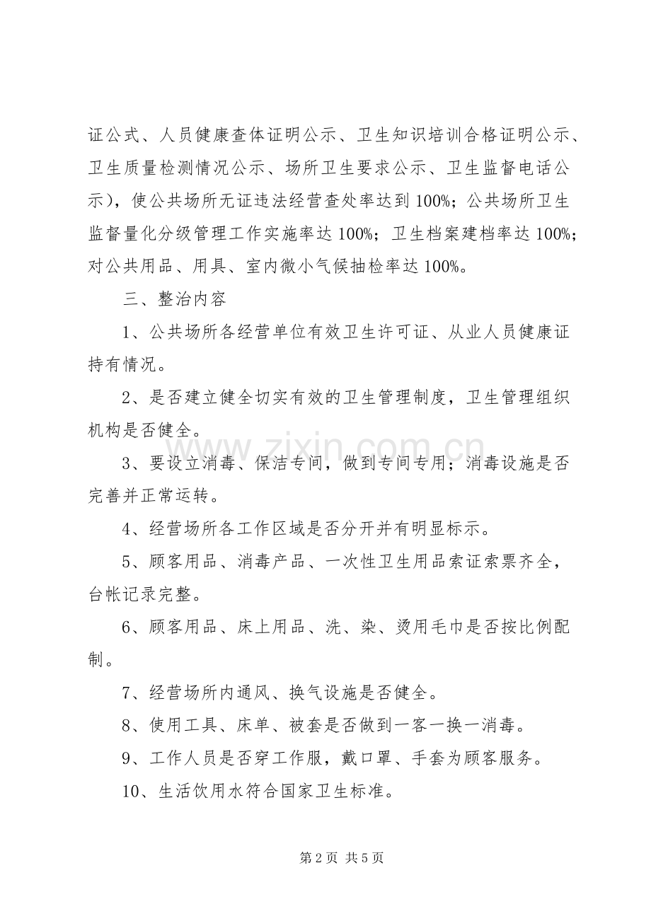 卫生局公共场所卫生整治实施方案.docx_第2页