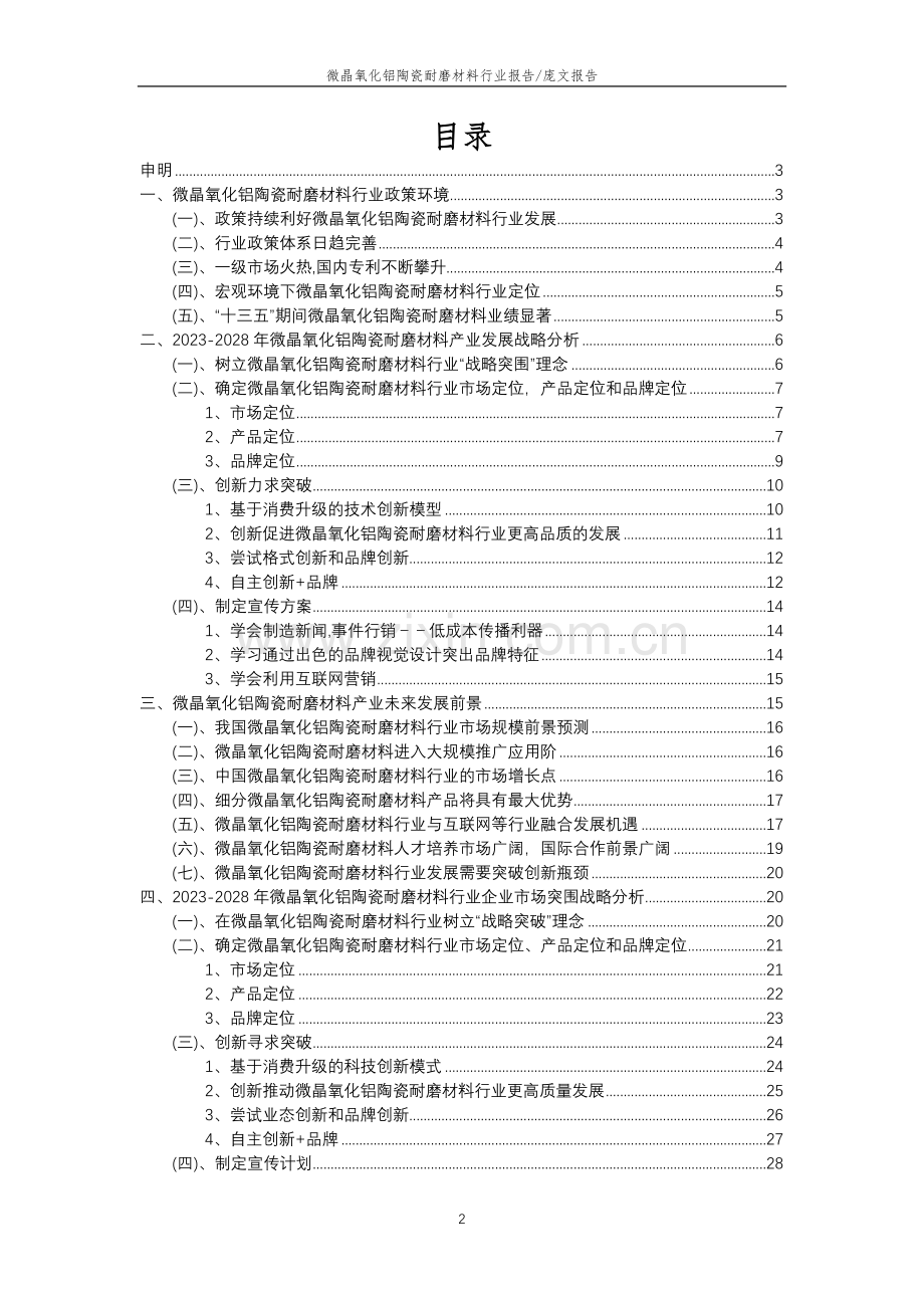 2023年微晶氧化铝陶瓷耐磨材料行业分析报告及未来五至十年行业发展报告.docx_第2页