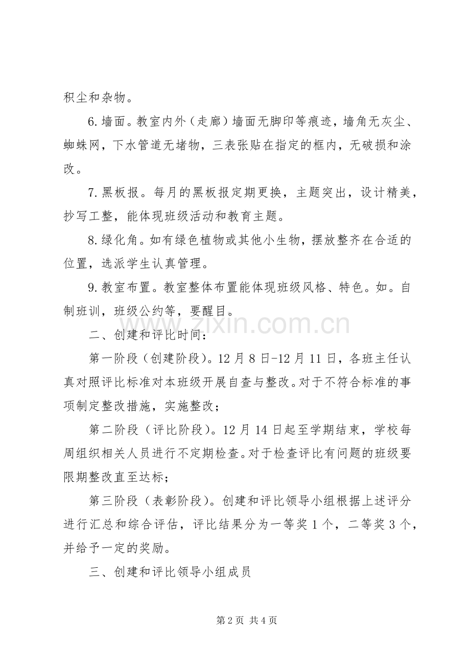 徒司中学“文明班级”评比实施方案.docx_第2页