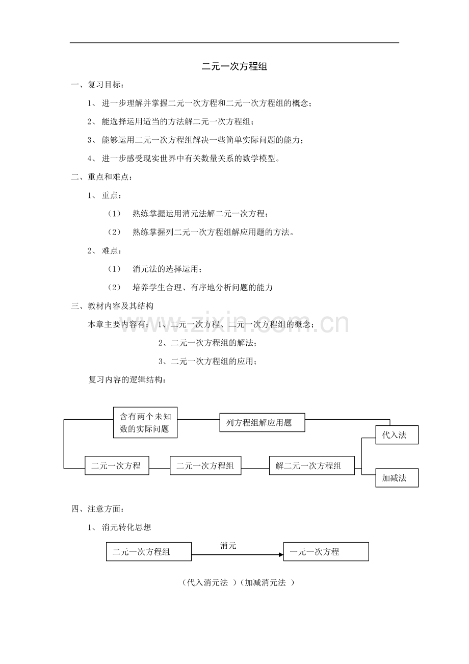 《二元一次方程组》复习.doc_第1页