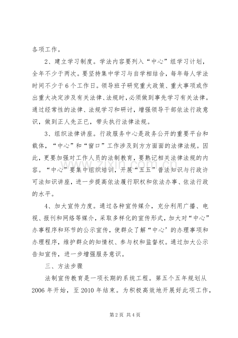 市行政服务中心“五五”普法教育方案.docx_第2页