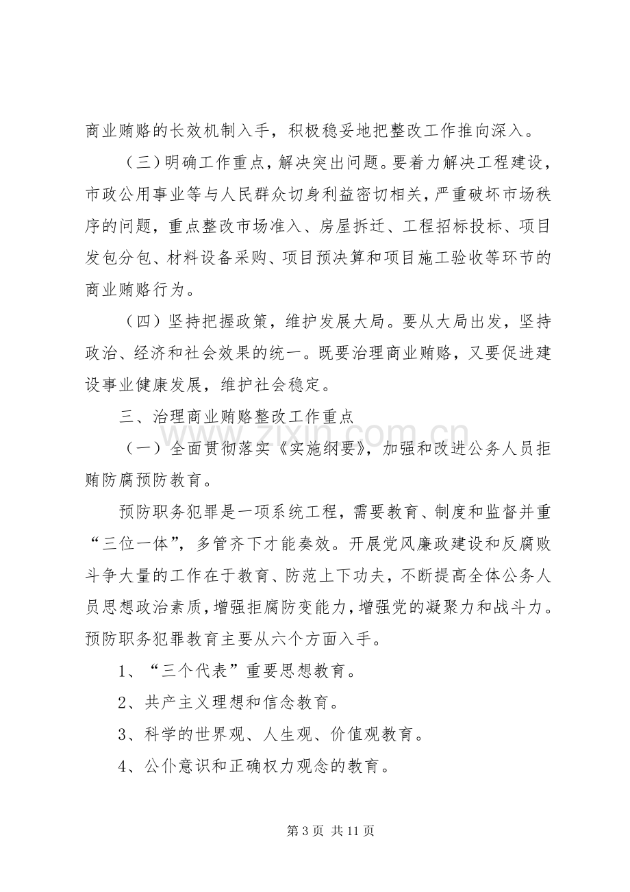 治理商业贿赂专项工作整改实施方案.docx_第3页