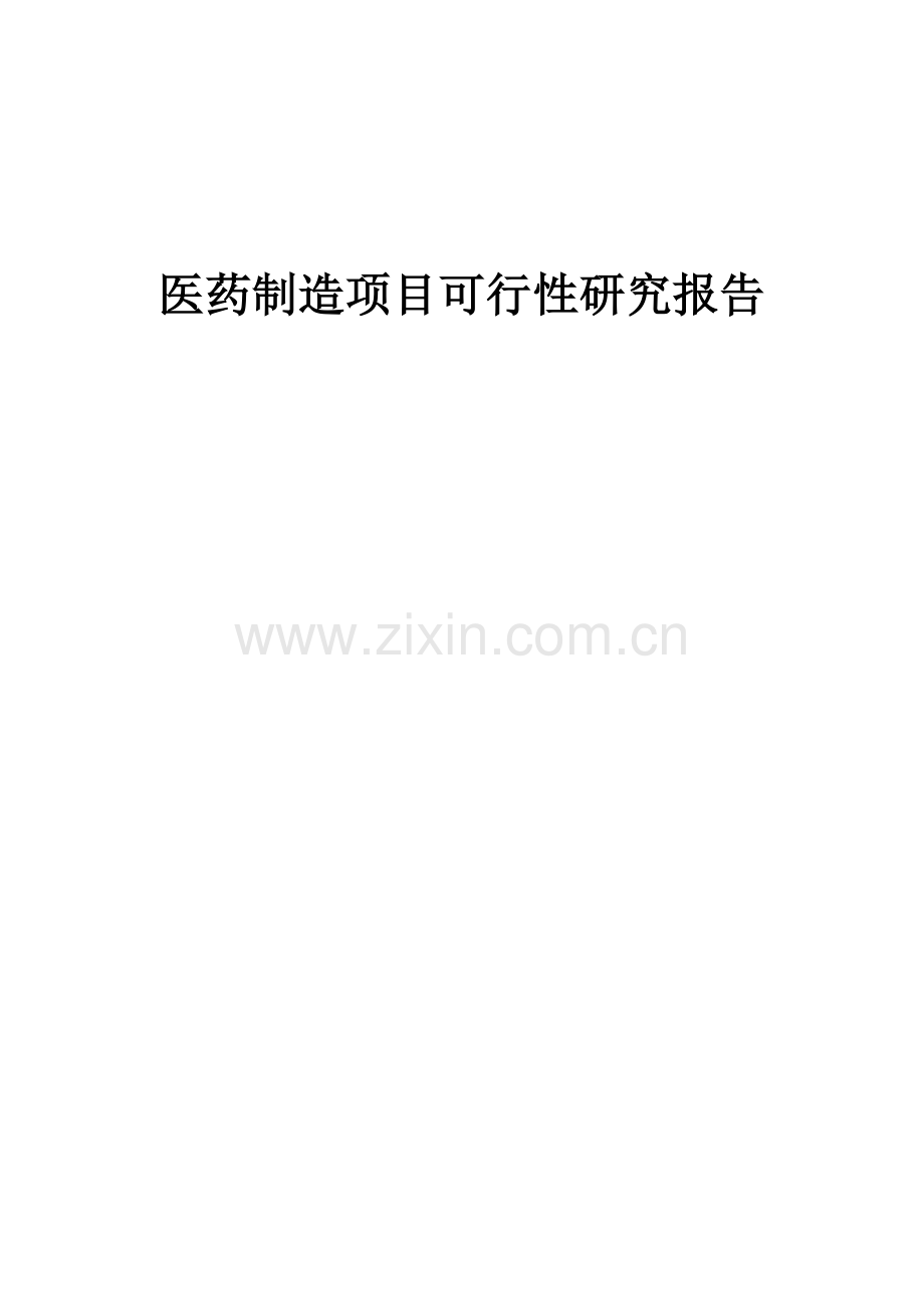 医药制造项目可行性研究报告.docx_第1页