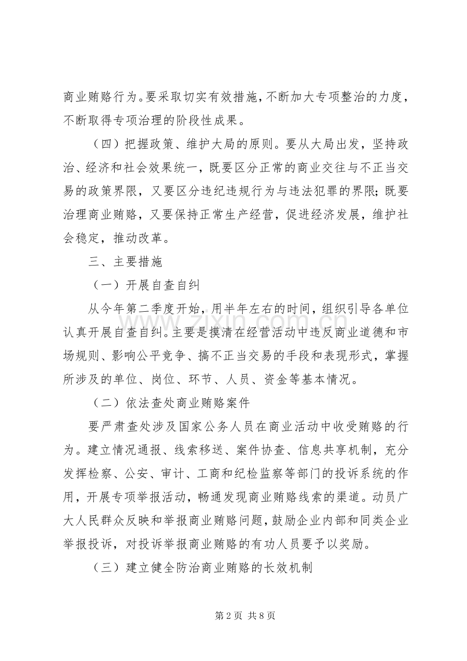 关于开展治理商业贿赂专项工作的实施方案.docx_第2页