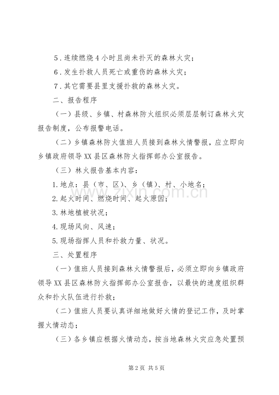 XX县区森林火灾事故应急预案 .docx_第2页