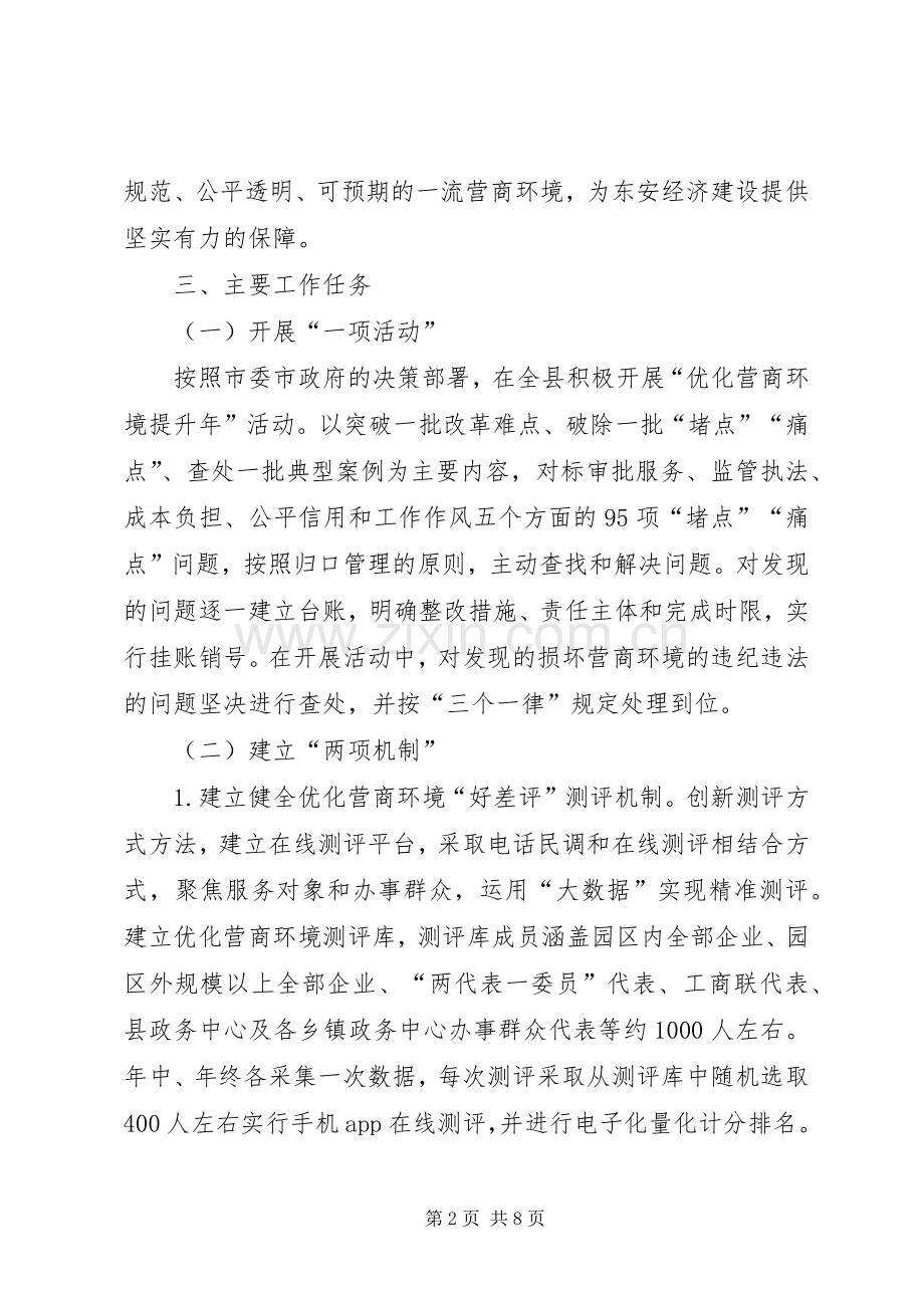 县XX年优化营商环境工作方案.docx_第2页