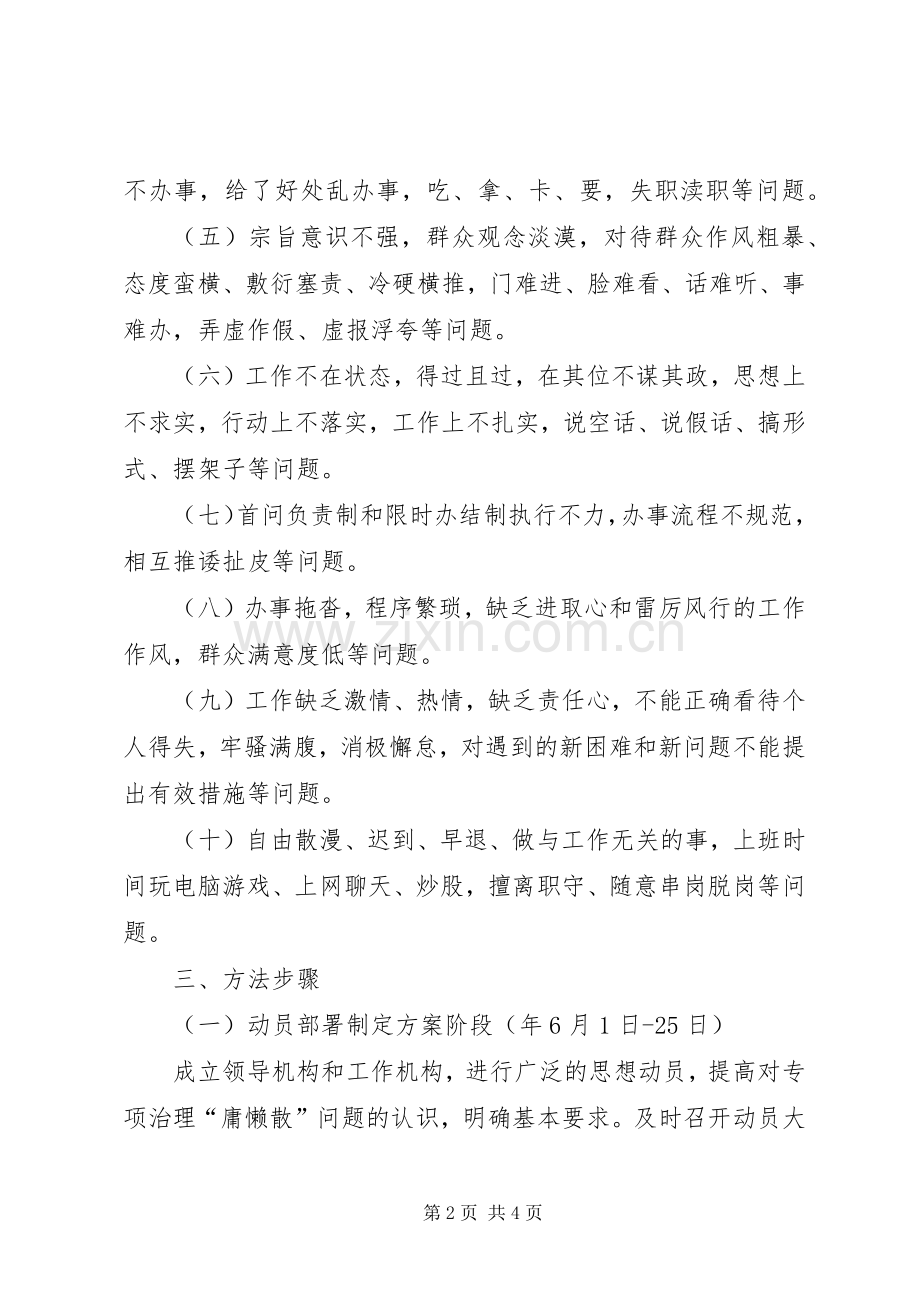 纪委庸懒散整治工作实施方案.docx_第2页