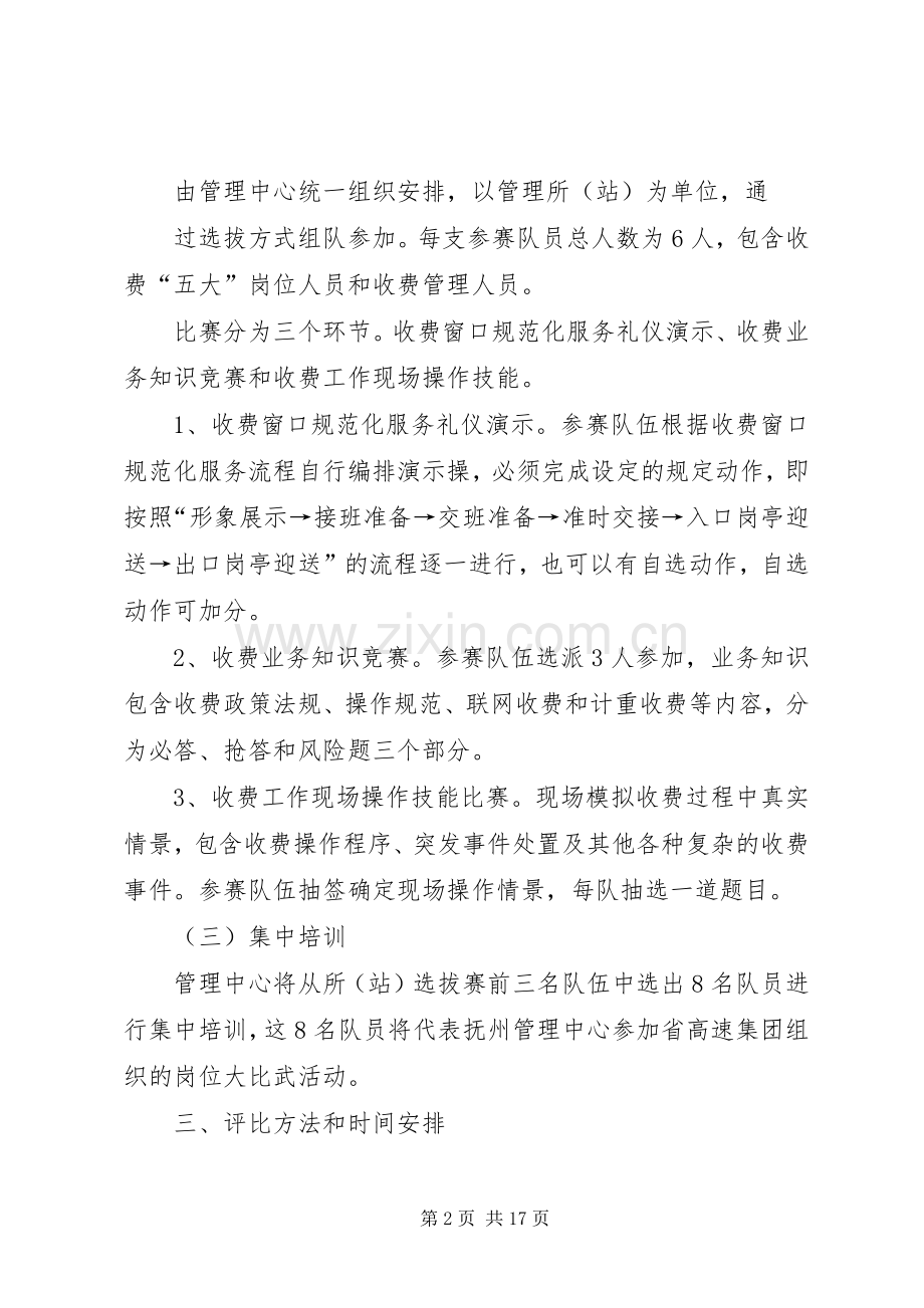 抚州管理中心收费岗位大练兵大比武活动方案及实施细则.docx_第2页