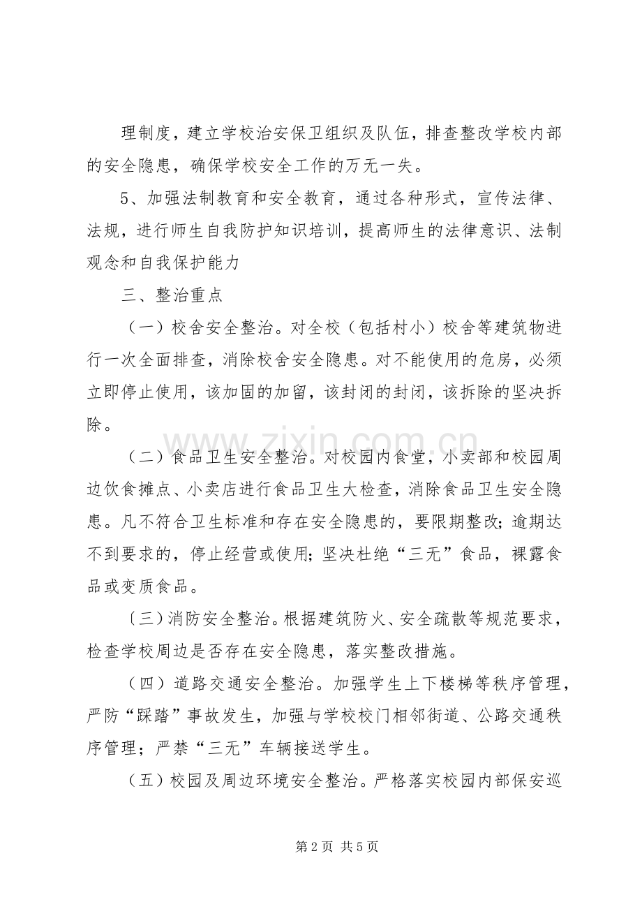 学校校园及周边环境专项整治方案 .docx_第2页