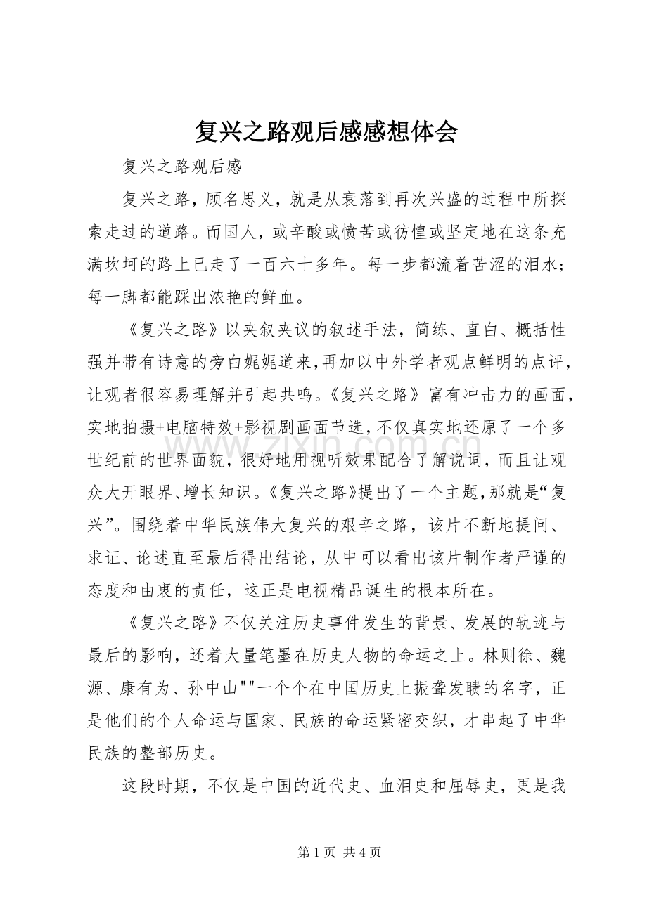 复兴之路观后感感想体会(2).docx_第1页