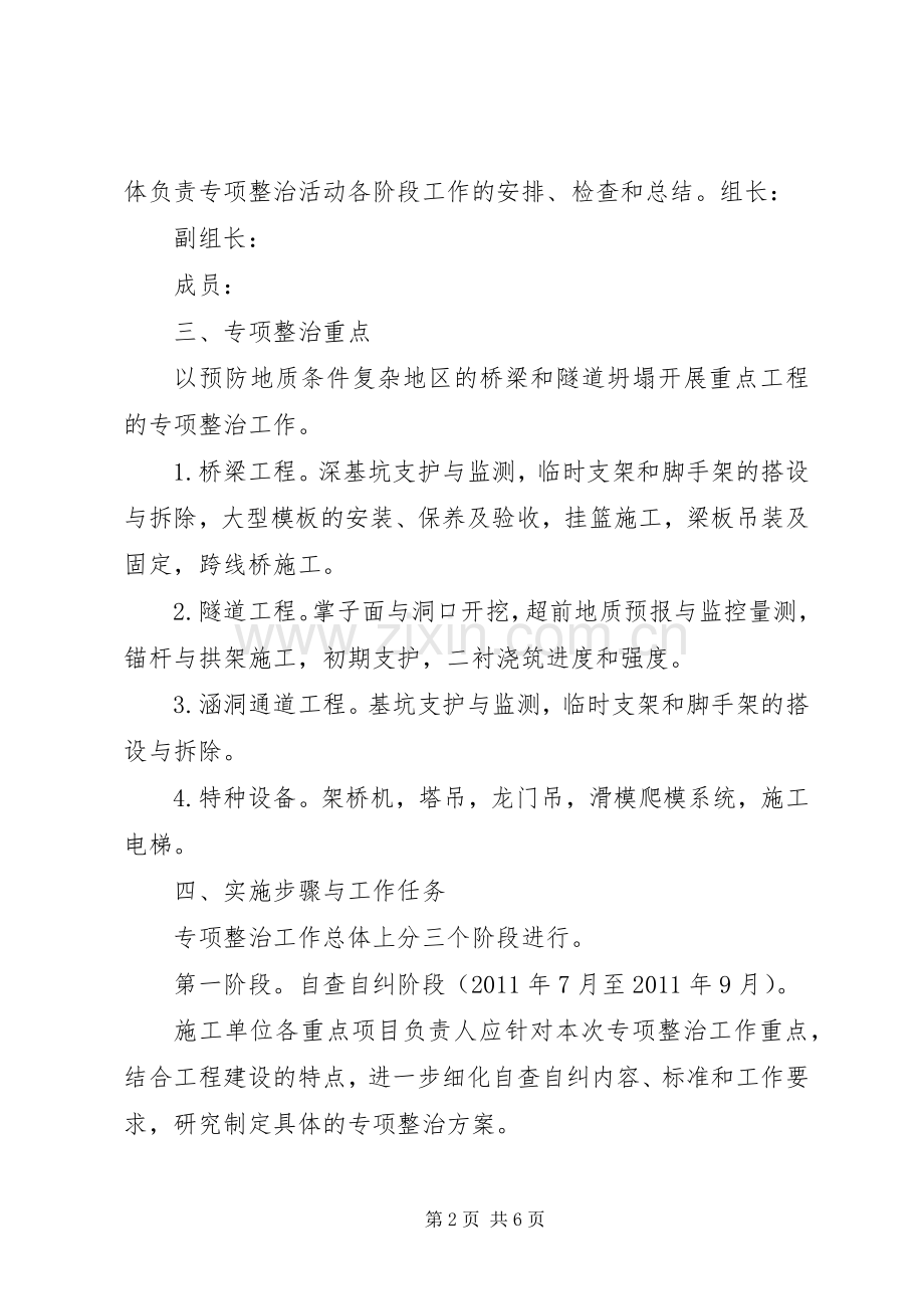 坍塌事故预防和应急专项实施方案 .docx_第2页