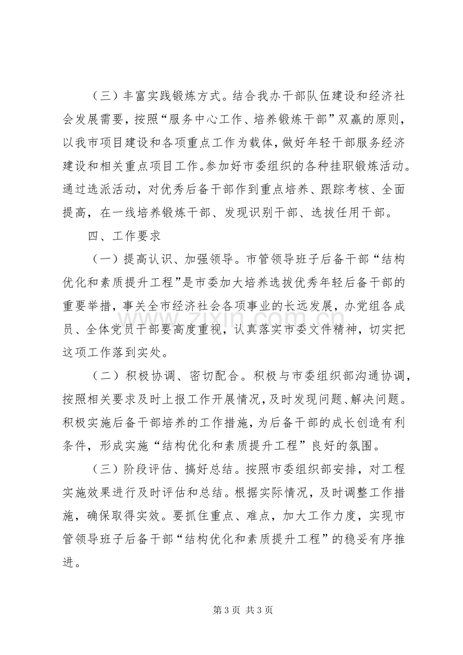 关于市管领导班子后备干部“结构优化和素质提升工程”的方案.docx_第3页