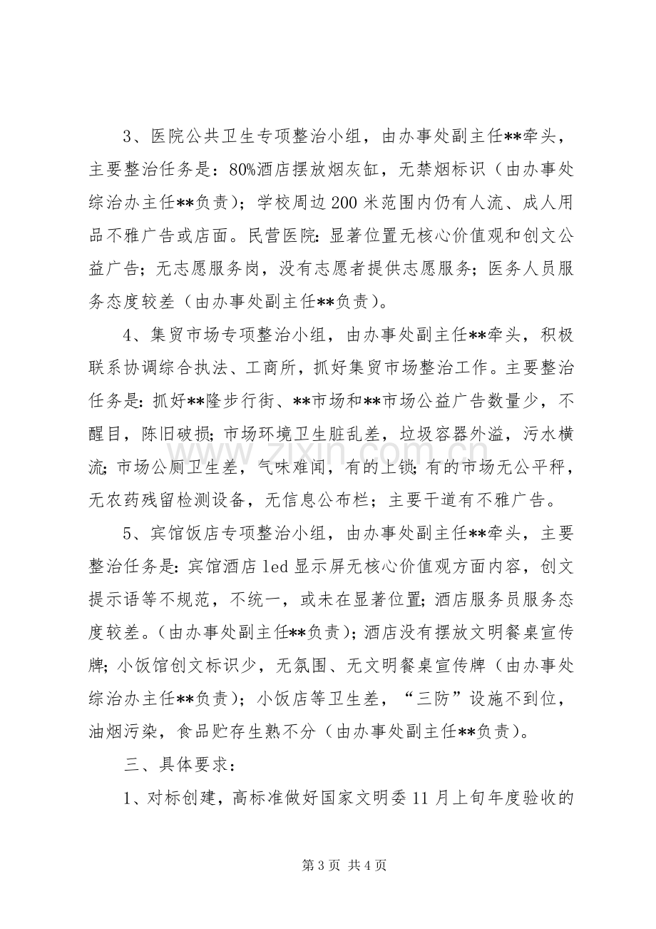 街道办创文工作专项整治实施方案.docx_第3页