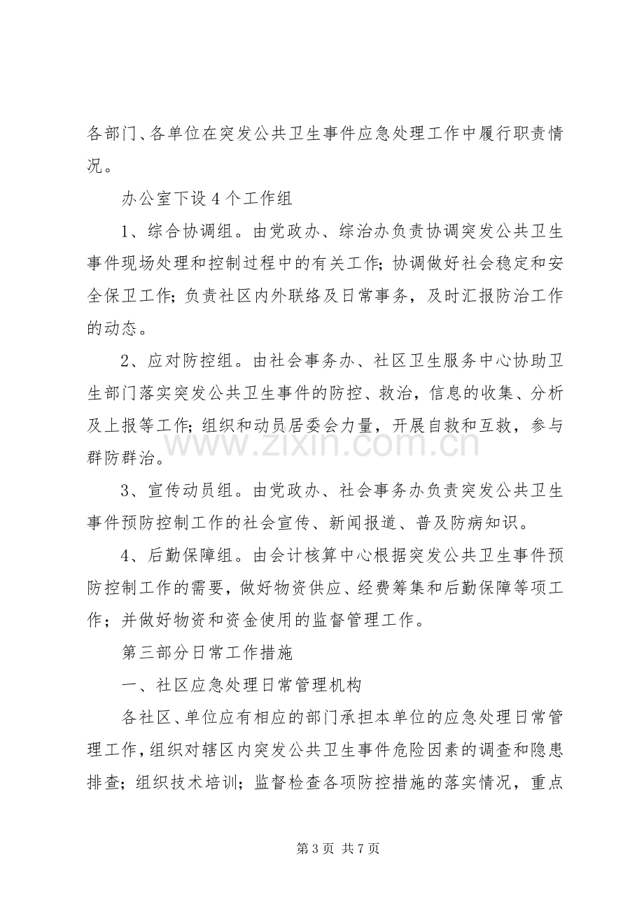 街道办事处突发公共卫生事件社区应急处理预案.docx_第3页