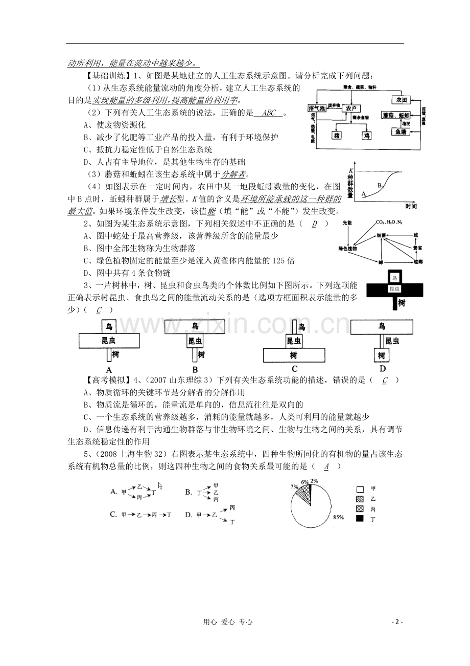 高中生物复习精讲精练-生态系统的能量流动.doc_第2页