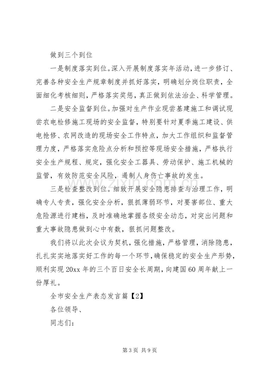 全市安全生产领导个人表态发言稿.docx_第3页