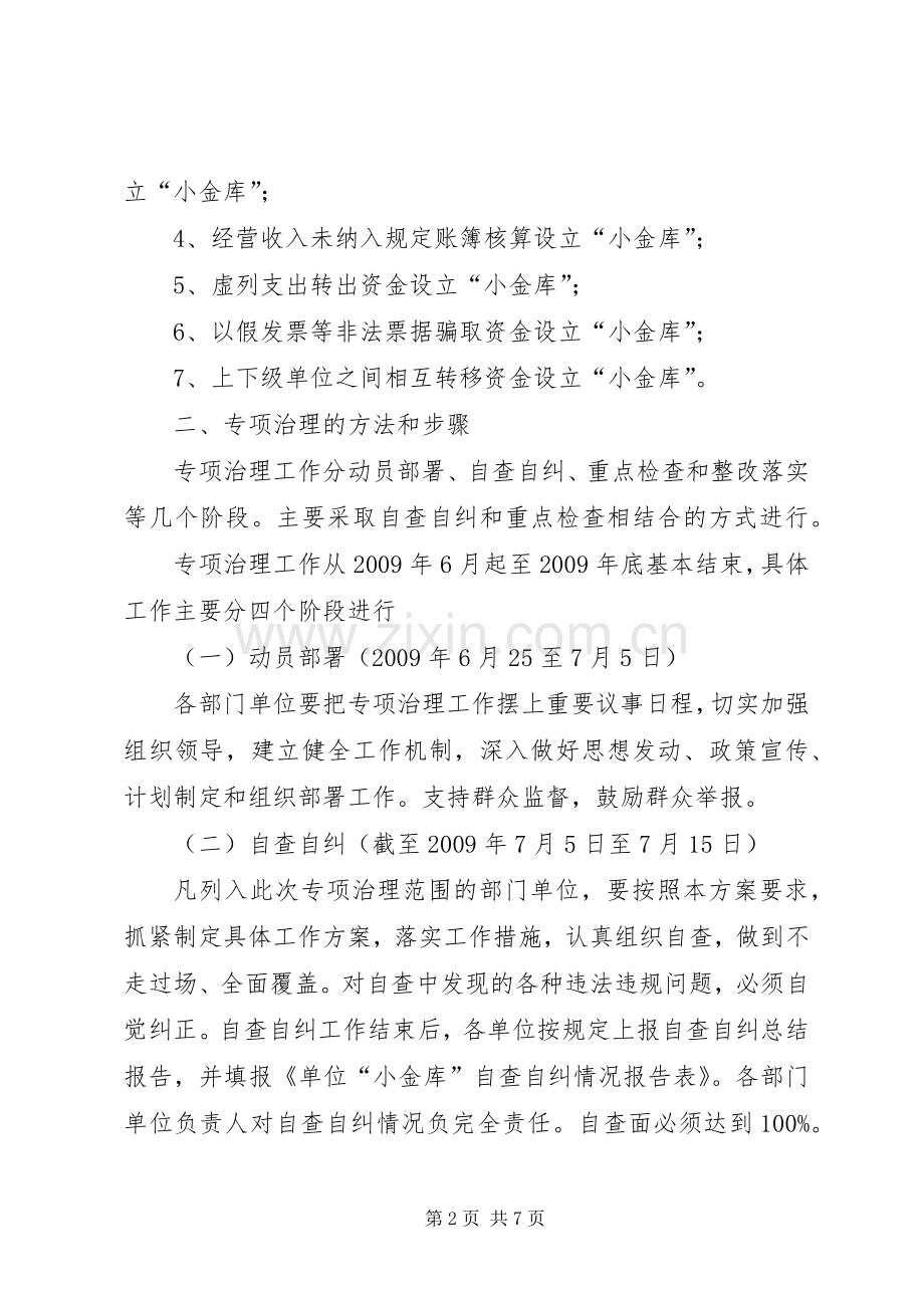 XX镇“小金库”专项治理工作实施方案.docx_第2页