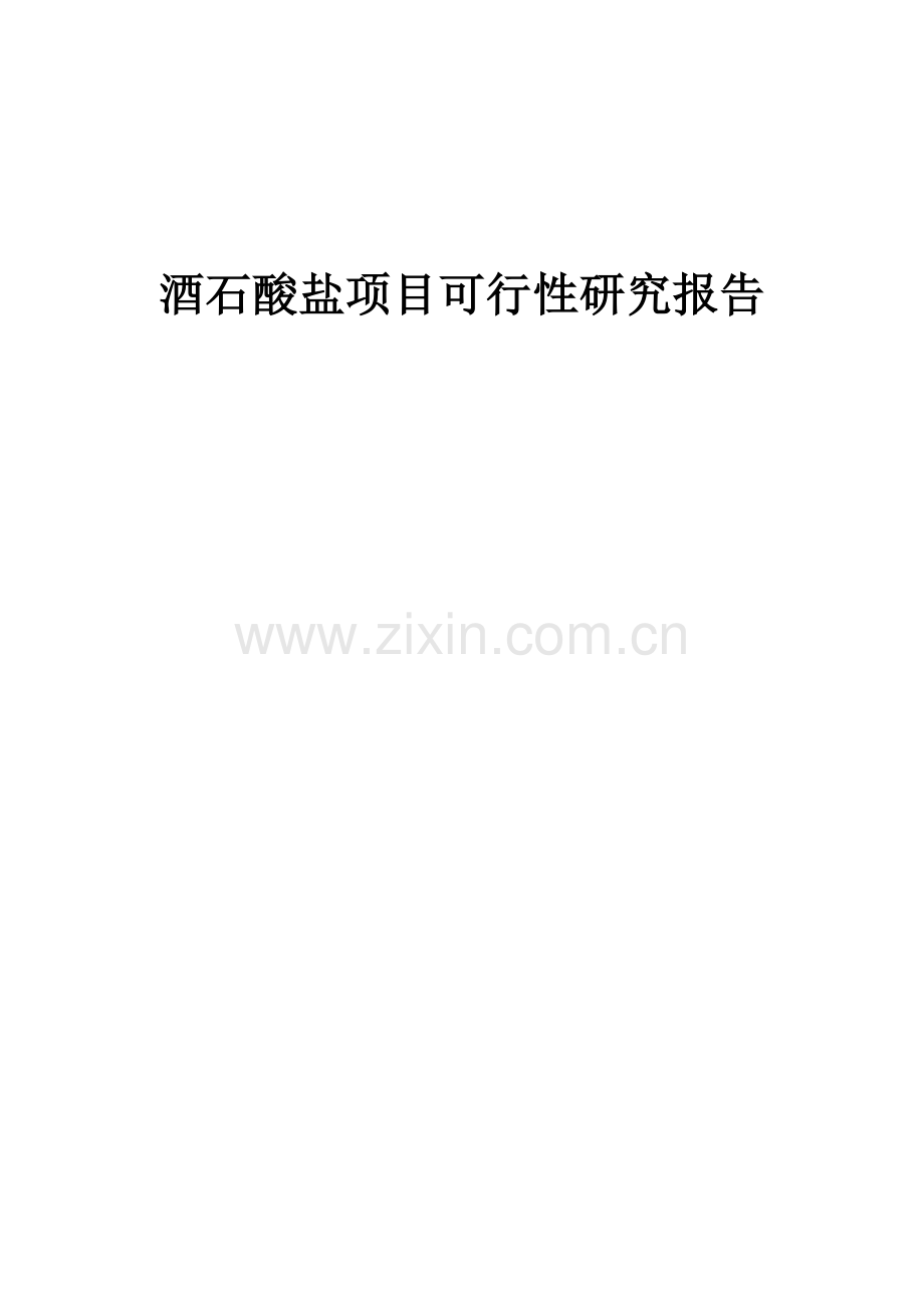 酒石酸盐项目可行性研究报告.docx_第1页