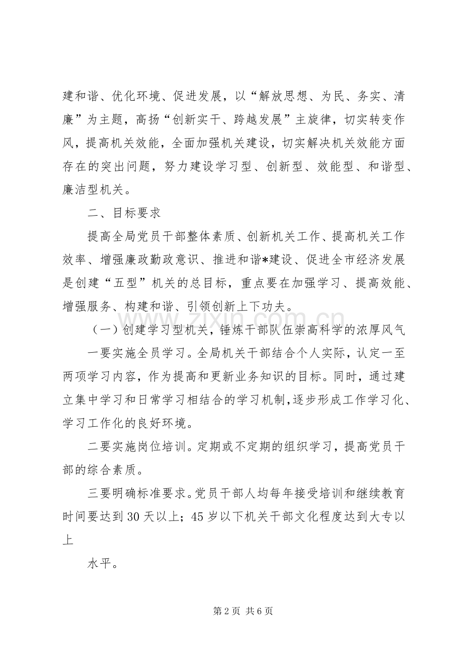 中小企业局创建五型机关活动实施方案.docx_第2页