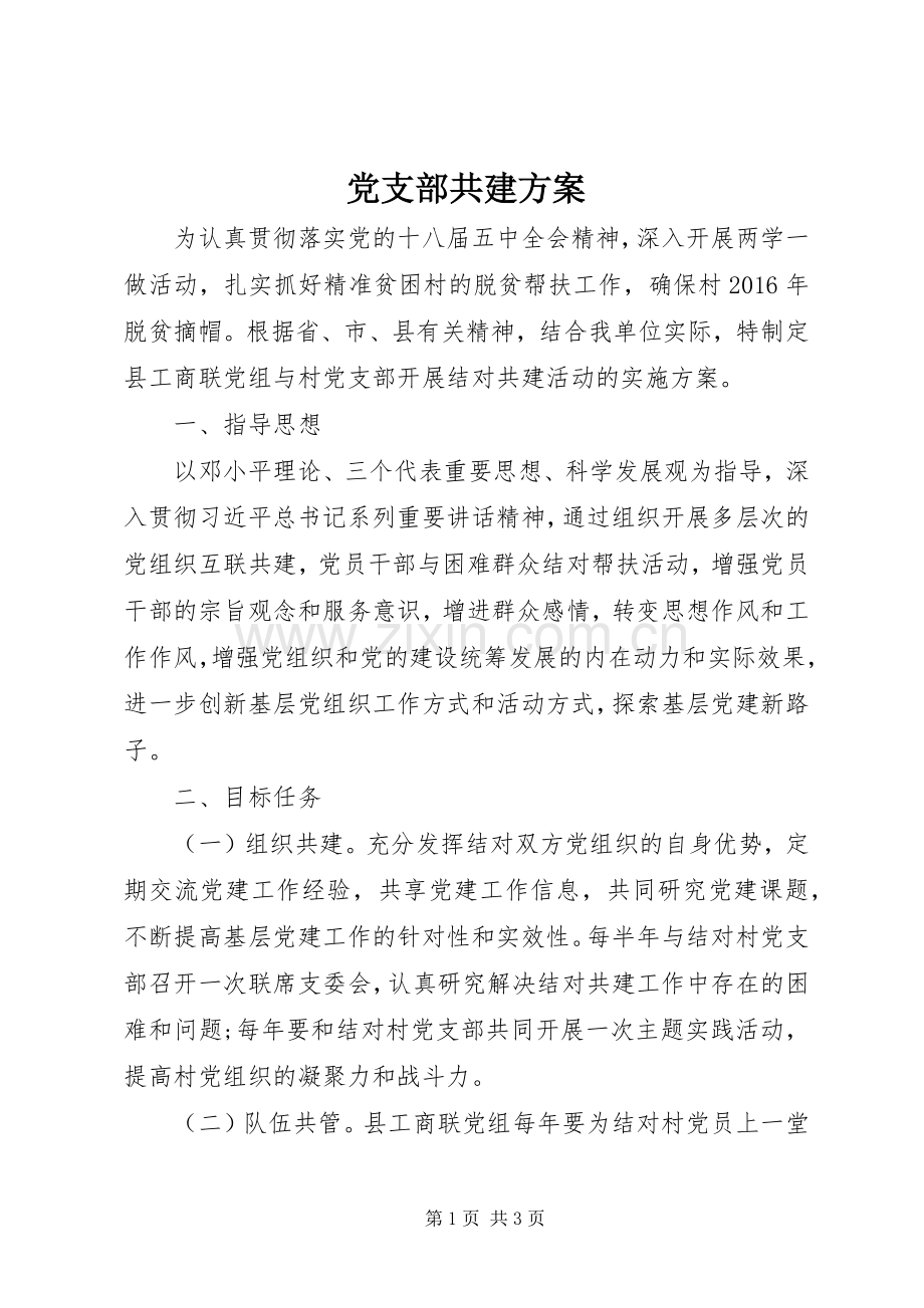 党支部共建实施方案.docx_第1页