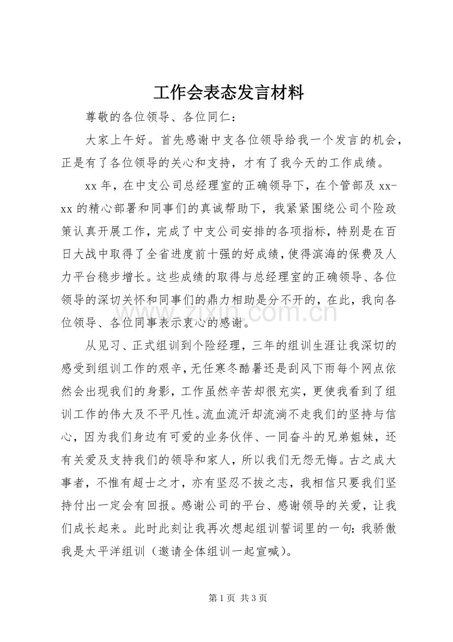 工作会表态发言材料提纲.docx_第1页