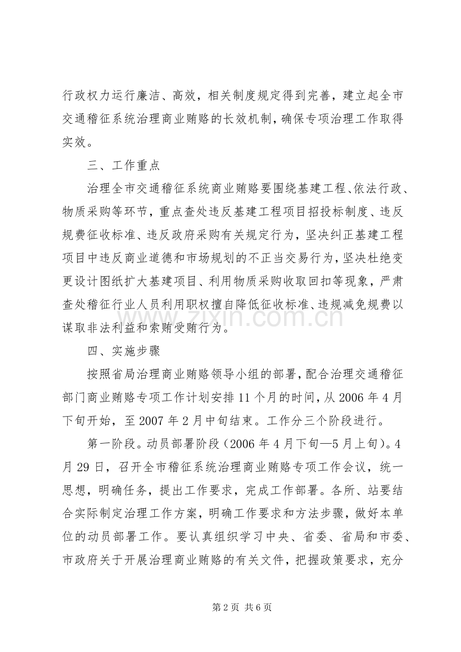 治理商业贿赂实施方案(交通).docx_第2页