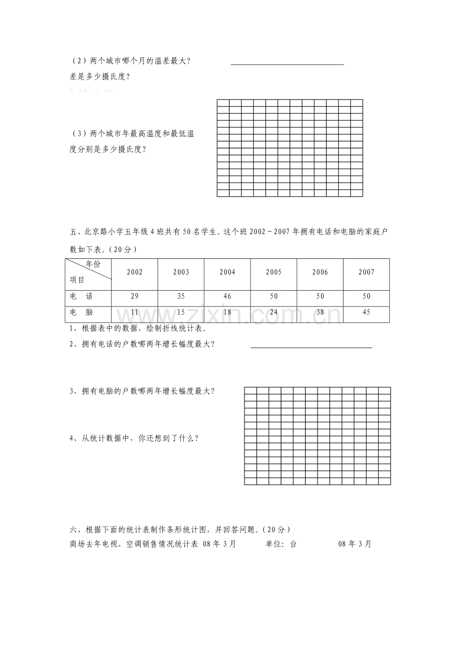 2015青岛版小学数学五年级下册第六单元测试题.doc_第3页