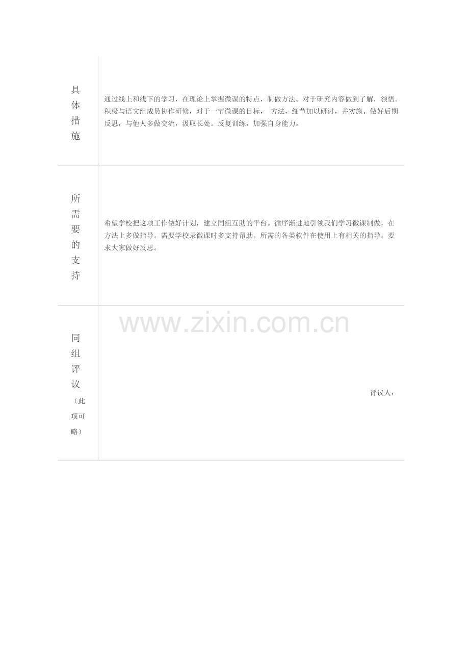 教师个人本项目研修计划参考表单.docx_第2页