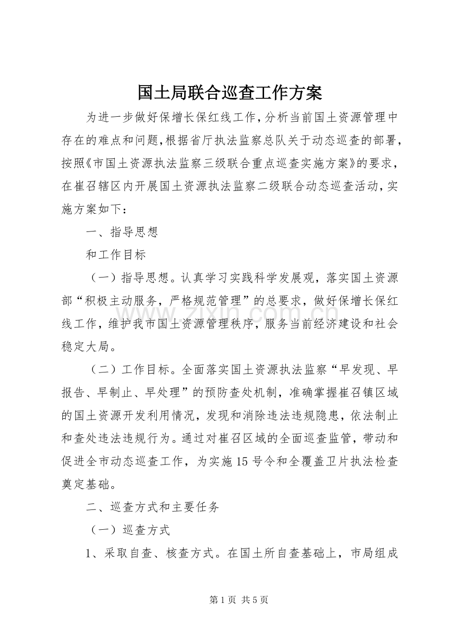 国土局联合巡查工作实施方案.docx_第1页