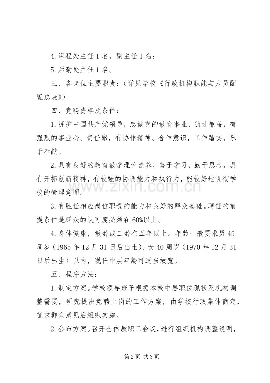 杭余高级中学中层干部竞聘上岗方案.docx_第2页