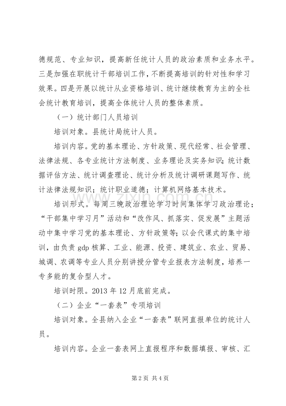 干部业务培训工作统计实施方案.docx_第2页