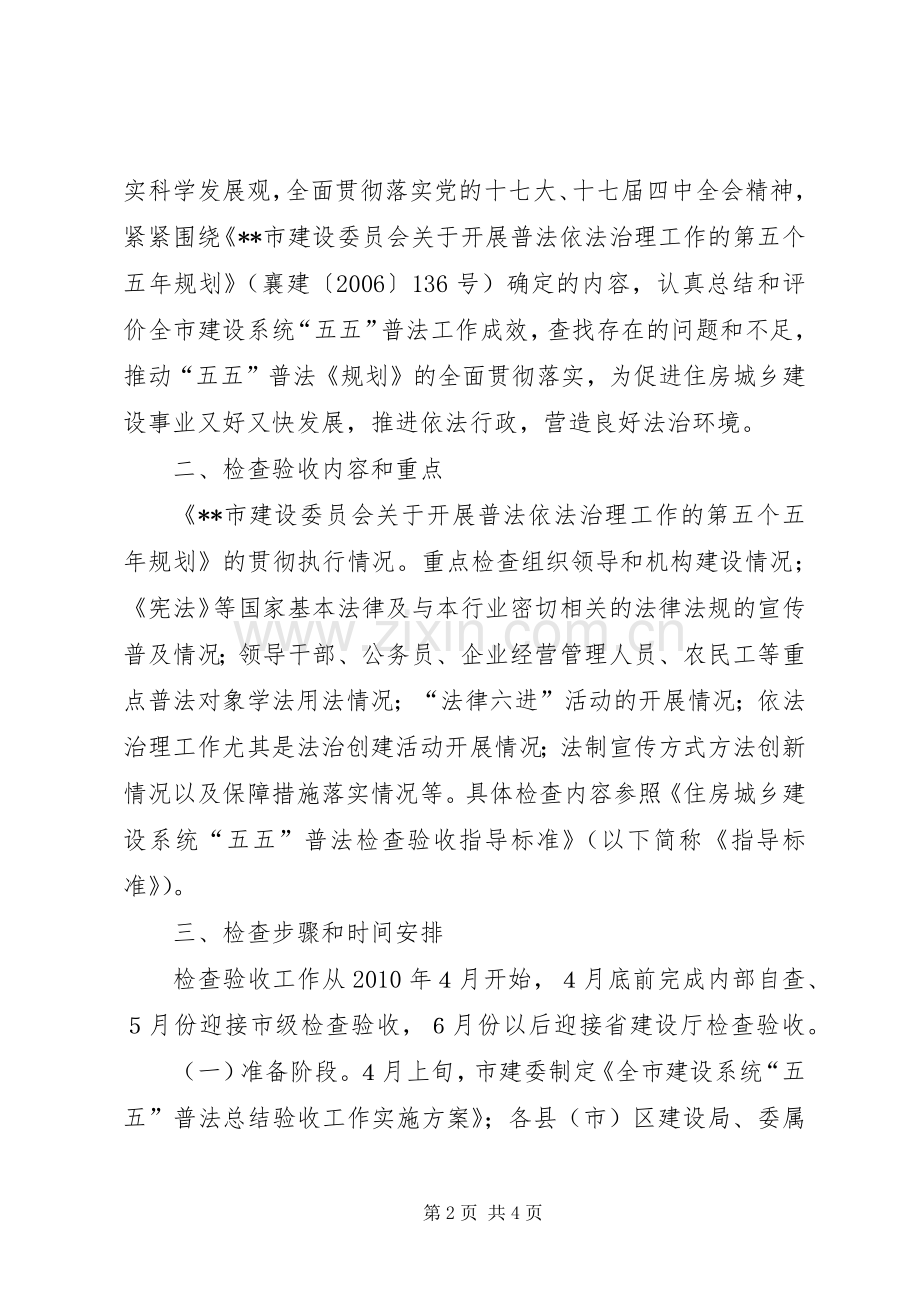 建设系统五五普法验收工作实施方案.docx_第2页