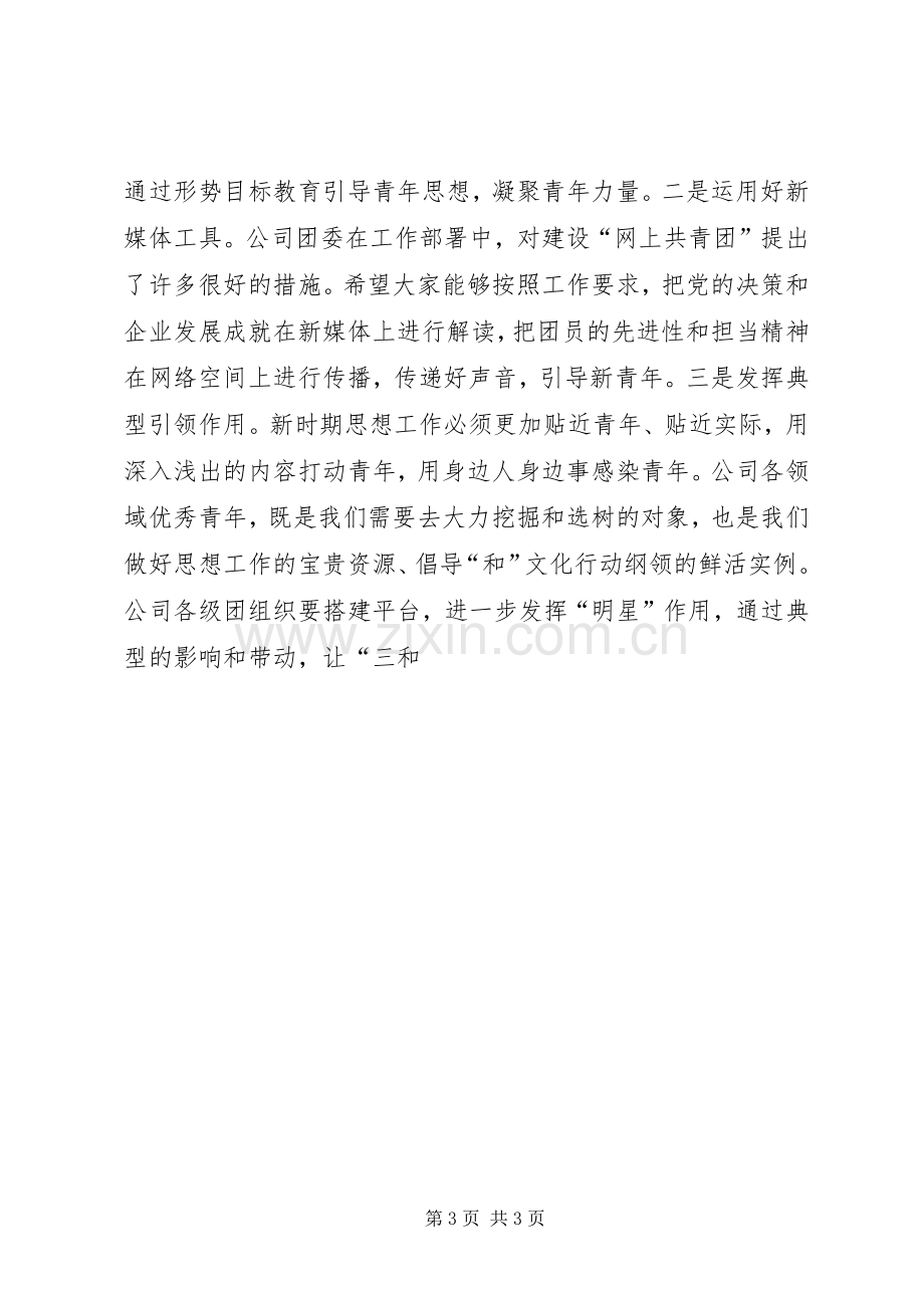 公司党委副书记XX年团系统工作会发言稿.docx_第3页