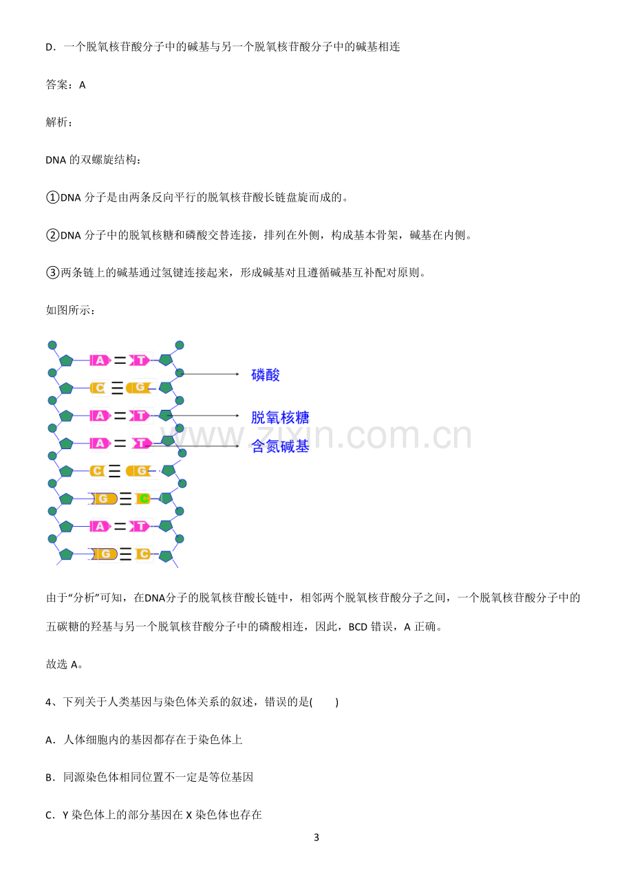 通用版高中生物必修二基因的本质基本知识过关训练.pdf_第3页