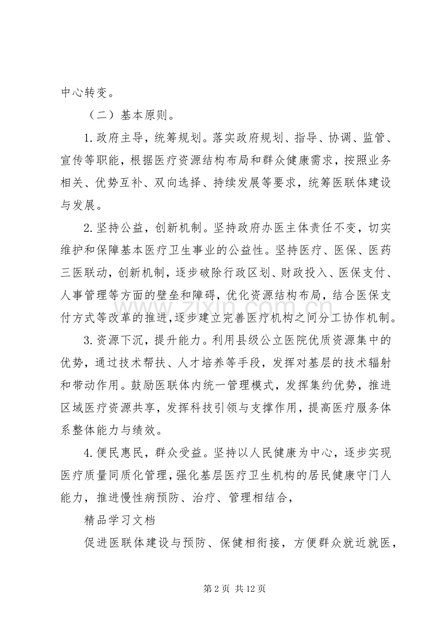 XX综合医疗联合体建设方案(征求意见稿) .docx_第2页