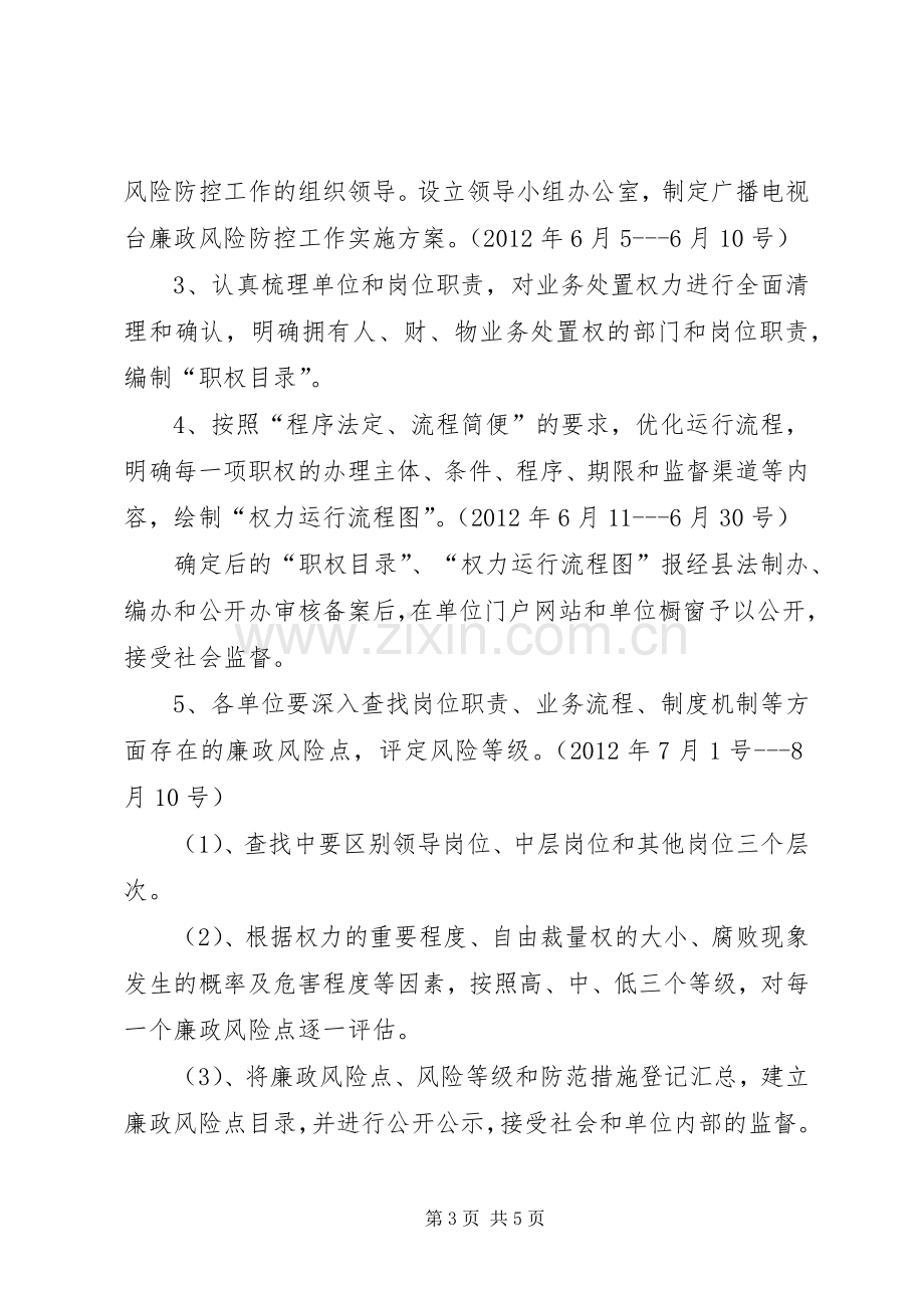 广电局廉政防控工作实施方案.docx_第3页