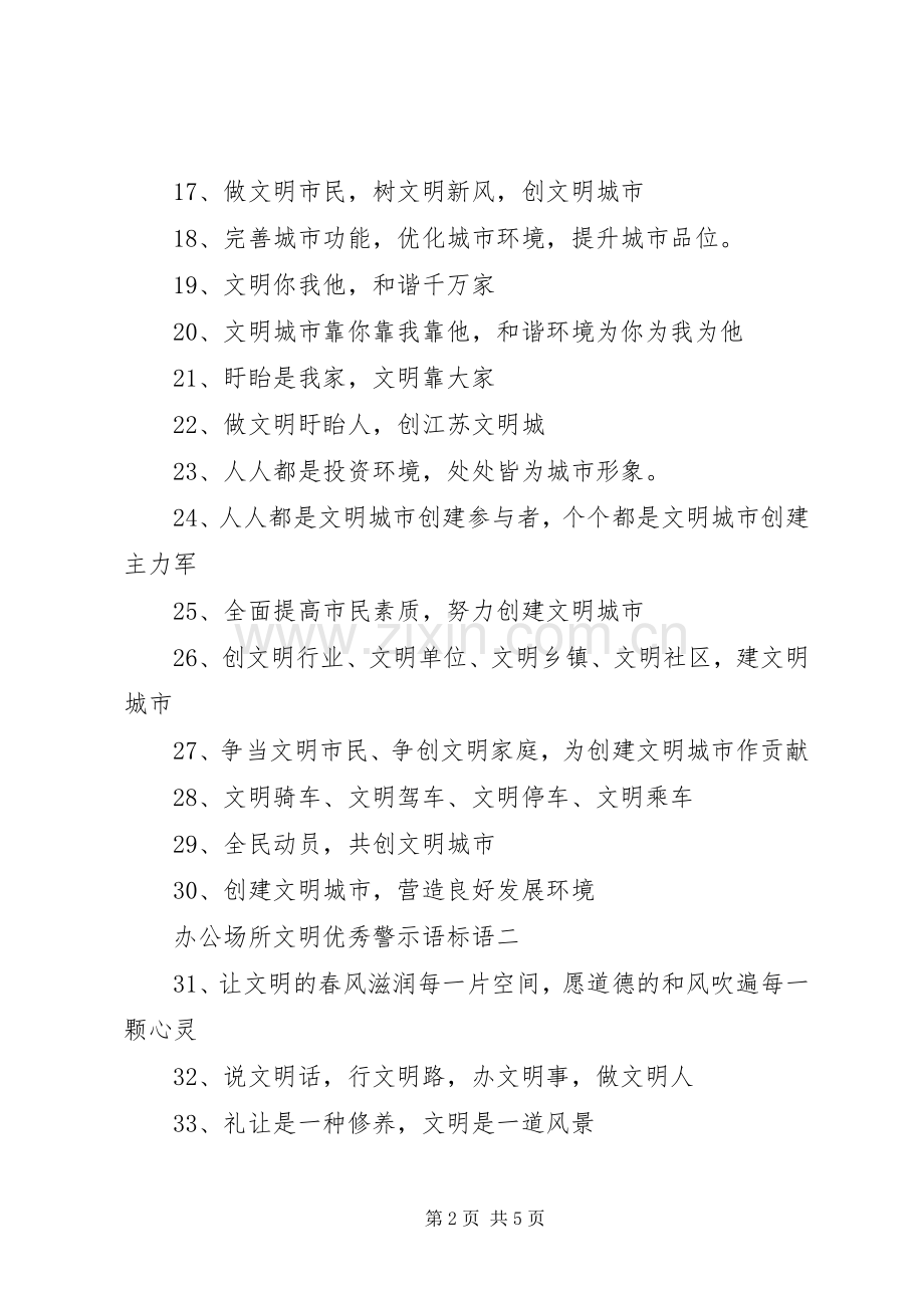 办公场所文明优秀警示语标语.docx_第2页