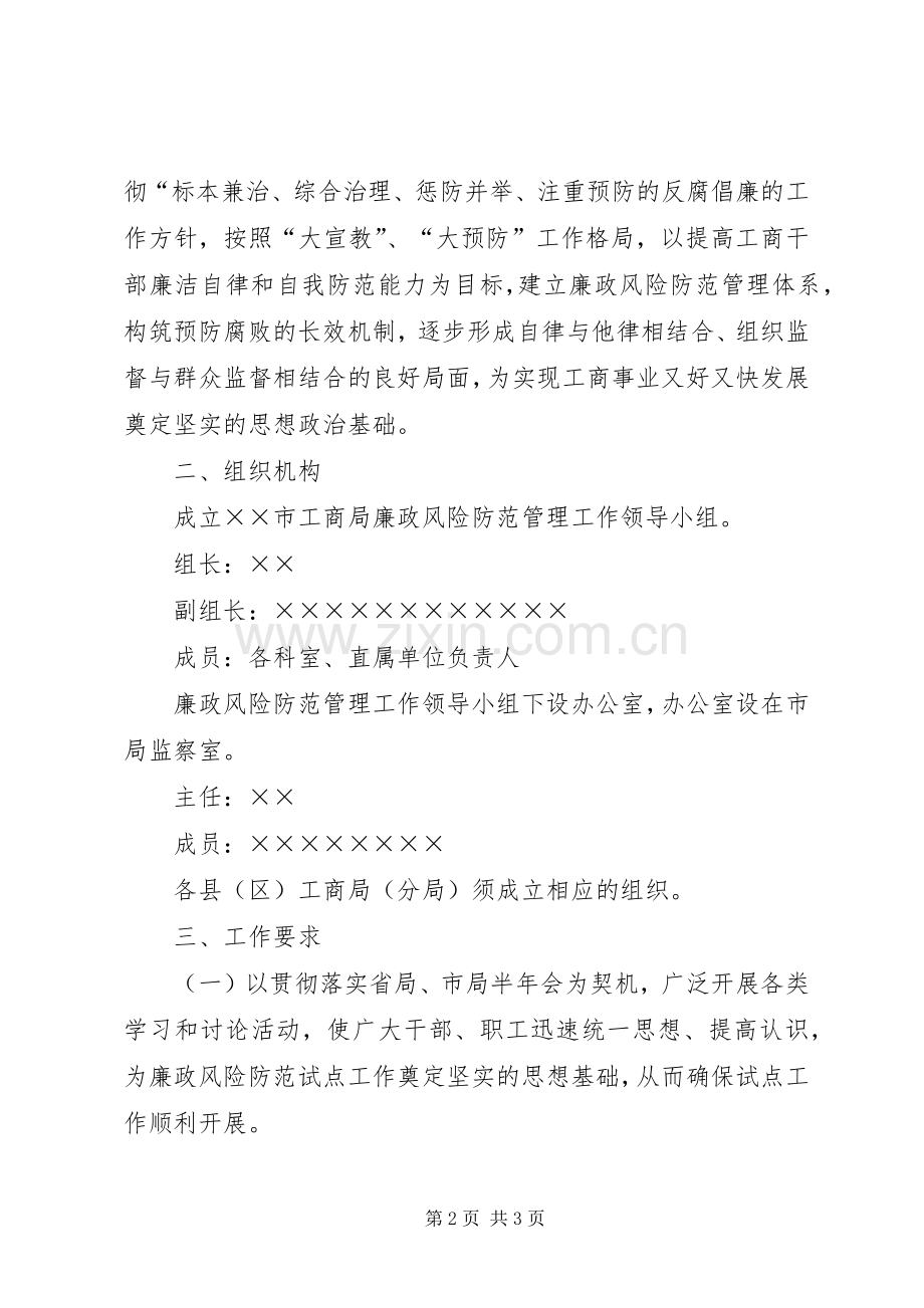 工商廉政风险点防范管理工作方案.docx_第2页