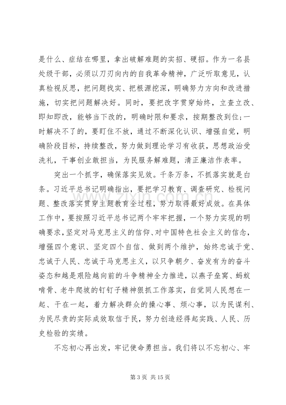 集中学习不忘初心牢记使命主题教育发言稿两篇.docx_第3页