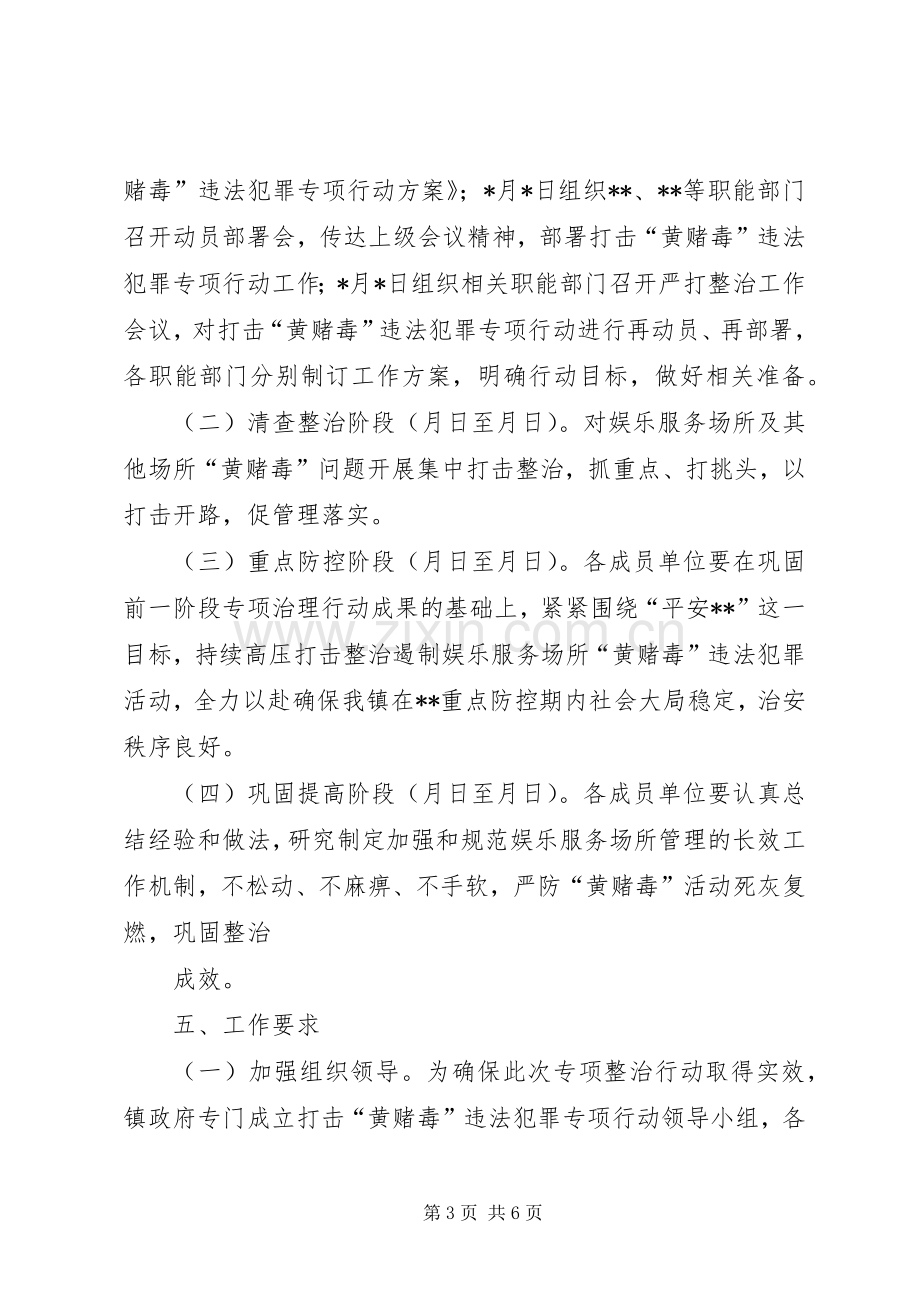 镇(街)打击“黄赌毒”违法犯罪专项行动实施方案.docx_第3页